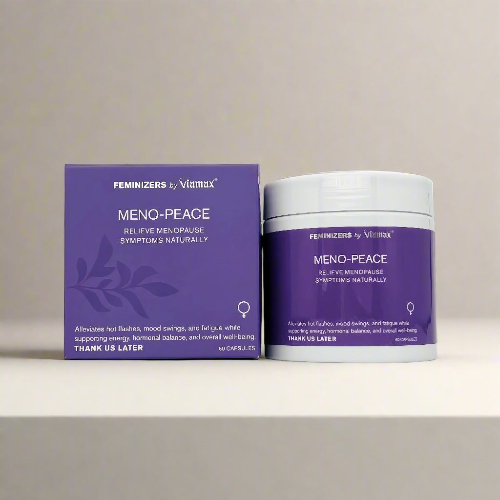 Box of Viamax MenoPeace – Swedish-developed supplement with herbs, vitamins and minerals