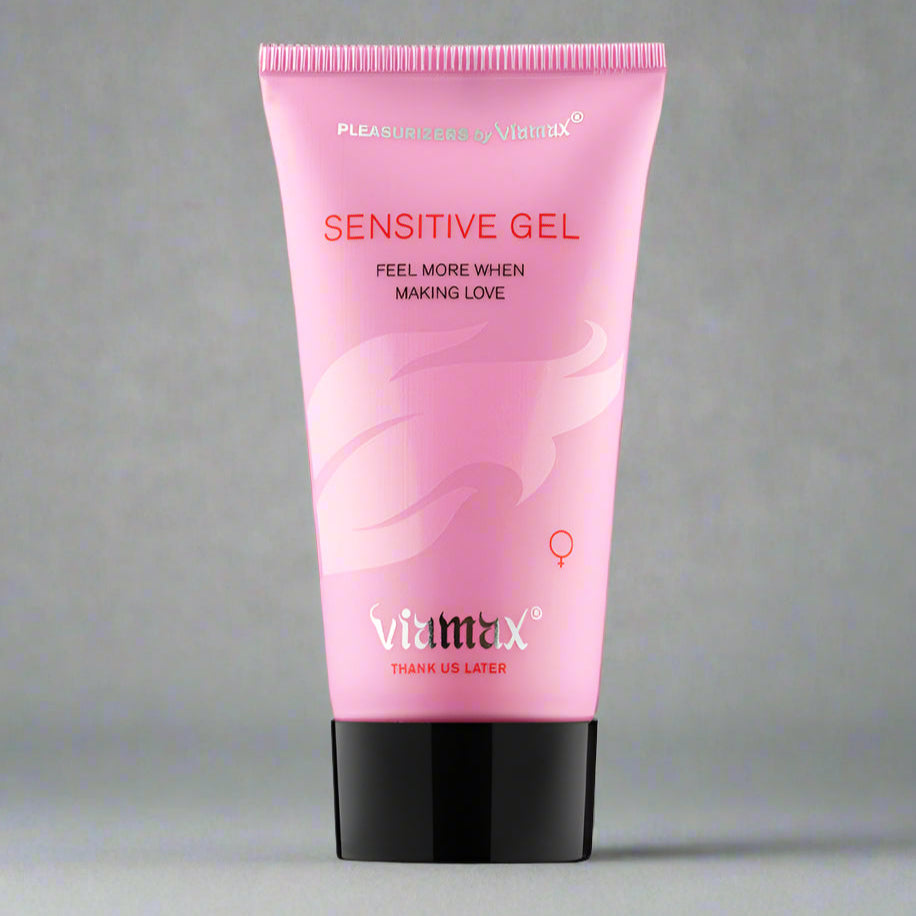 Bottle of Viamax Sensitive Gel – Swedish-developed formula for natural intimacy