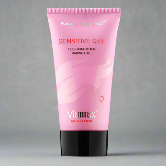 Bottle of Viamax Sensitive Gel – Swedish-developed formula for natural intimacy