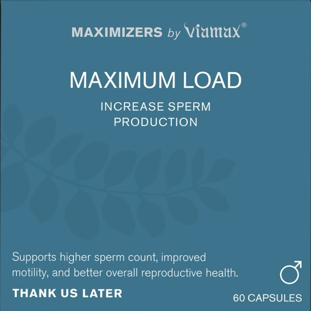 Viamax Maximum Load product packshot – natural men’s dietary supplement for energy and wellbeing