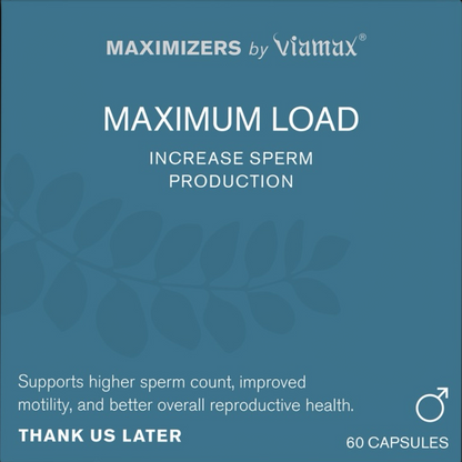 Viamax Maximum Load product packshot – natural men’s dietary supplement for energy and wellbeing